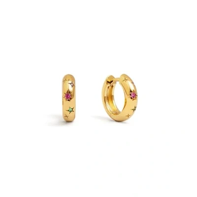 Immagine di SINGULARU Orecchini Spark Color. Ottone con Placcatura Oro 18Kt Zirconi. Chiusura Click/Congo. Gioielli da Donna