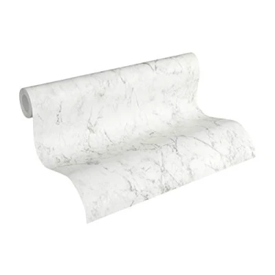 Immagine di A.S. Création Carta da parati Marmo Elements tessuto non 10.05 m x 0.53 Bianco Grigio Prodotto in Germania 361573 36157 3
