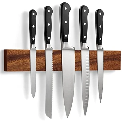 Immagine di Barra Magnetica per Coltelli in Noce con Magnete Extra Forte 40 cm Porta Cucina Magnetico Coltelli, Utensili e Attrezzi di LARHN