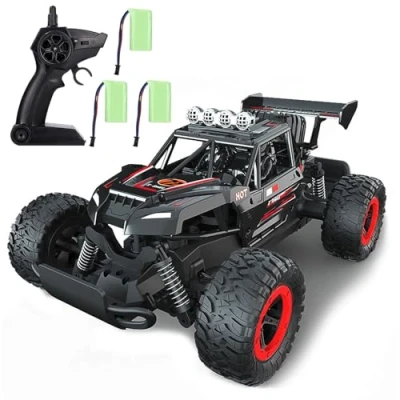 Immagine di Macchina Telecomandata per Bambini, 1/16 con Luci Auto Alta Velocità Off Road Vehicle 2,4GHz di Tutto Terreno 3 Batterie 70 minuti,Perfetto Regalo Bambini e Ragazzi