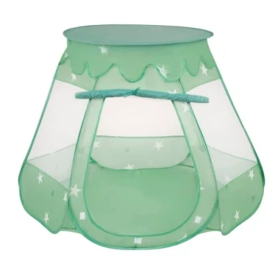 Immagine di SELONIS Tenda 105X90 Castello con Palline Colorate per Bambini, Verde Chiaro