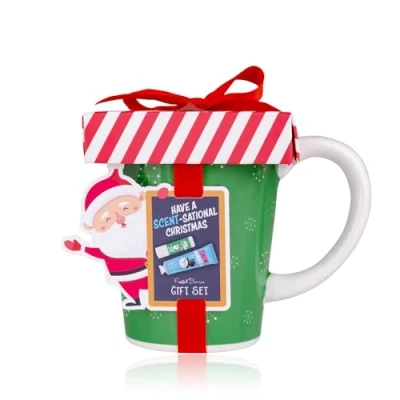 Immagine di Accentra Set da bagno SANTA &amp; CO in confezione regalo, con crema per mani e unghie 30 ml, balsamo labbra 4 g, tazza (circa 250 ml), fragranza: berries gelido blu/rosso/verde