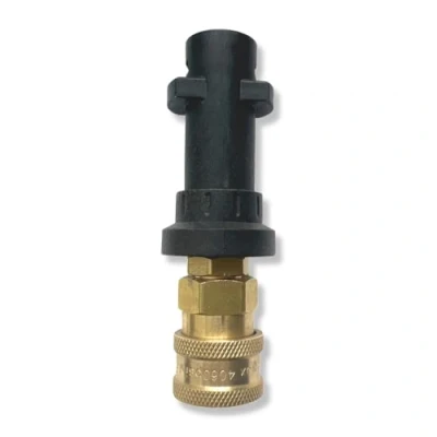 Immagine di M&amp;M Smartek attacco rapido a baionetta da 1/4&quot; per idropulitrici come compatibile con Kärcher lancia schiuma in ottone (baionetta plastica #5)