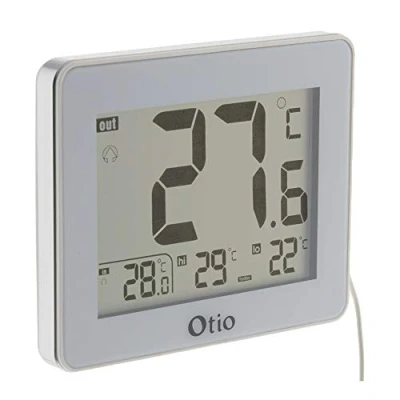 Immagine di Otio 936063 Termometro per Interni ed Esterni con sonda Cavo, Colore Bianco