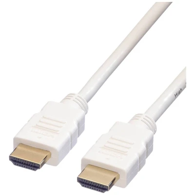 Immagine di Roline HDMI Cavo Spina A, A 2.00 m Bianco 11.04.5587 ad alta velocità con Ethernet