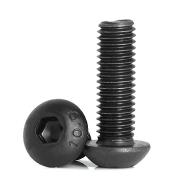 Immagine di 10 pz M2 M2.5 M3 M4 M5 M6 M8 M10 Vite a testa bombata nera Viti tonda con esagono incassato,