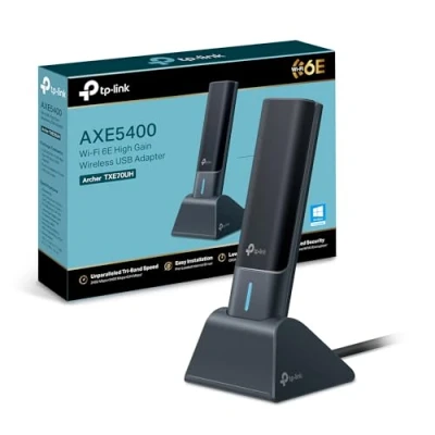 Immagine di TP Link Archer TXE70UH Chiavetta Wi Fi 6E 5400Mbps, WiFi USB, Antenne Ad Alto Guadagno, USB 3.0, WPA3, OFDMA, MU MIMO, Beamforming, per PC Fisso, Scheda di Rete WiFi, Windows 11/10