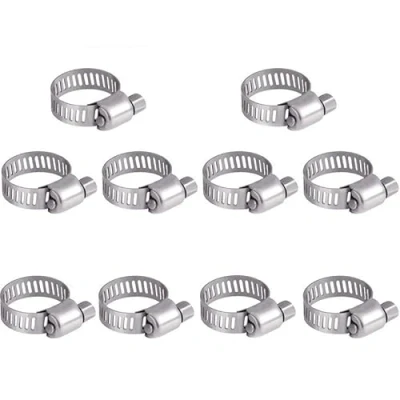 Immagine di 10 fascette stringitubo da 13 19 mm Jubilee Clips regolabili in acciaio inossidabile 304 per tubi a vite senza fine
