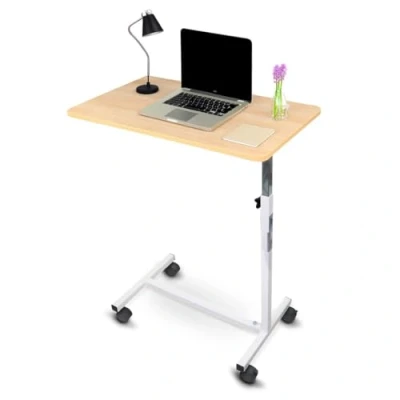 Immagine di Mobiclinic, Tavolino ausiliario, con ruote, Meseta, Regolabile in altezza, ruote per letto e divano, Ausilio anziani, Antigraffio, Bordo di contenimento, Elevabile, Accaio Legno