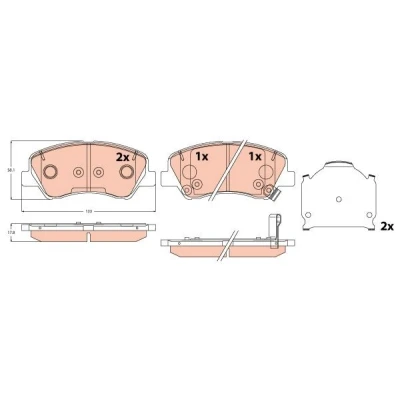 Immagine di TRW GDB2310 Kit pastiglie freno con segnalatore acustico usura accessori