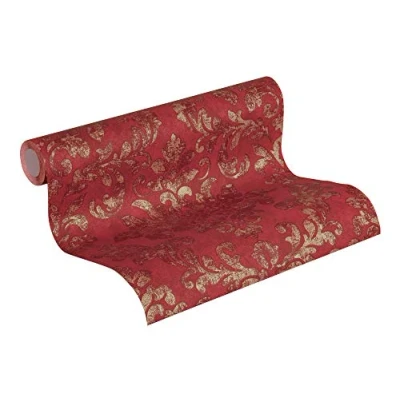 Immagine di Carta da parati Damasco Neue Bude 2.0 Ed. II tessuto non tessuto, Rosso Oro Ornamento, 10.05 m x 0.53 m, Prodotto in Germania A.S. Création 374131 37413 1