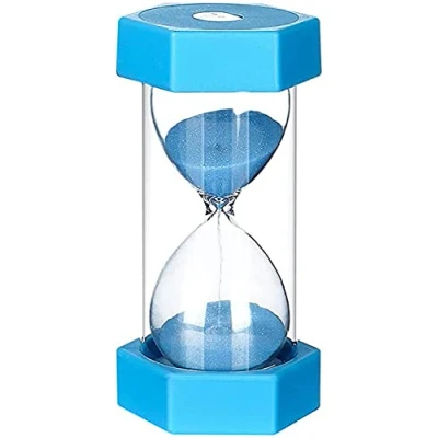 Immagine di clessidra per bambini, decorativa, timer può essere utilizzato in classe, cucine, appartamenti, uffici e anche come decorativo (1 minuto, blu)