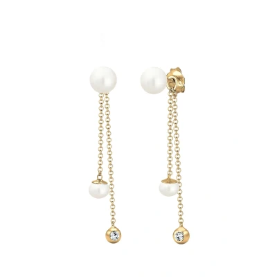 Immagine di Elli Orecchini Donne Pendenti Elegante con perle coltivata d&#039;acqua dolce e Cristalli in Argento Sterlino 925