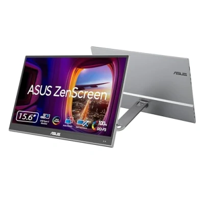 Immagine di ASUS ZenScreen OLED MQ16AHE Monitor Portatile da 16 pollici (15,6) FHD (1920x1080), 100% DCI P3, Tempo di Risposta 1 ms, HDR 10, USB Type C, Mini HDMI, Anti sfarfallio e Filtro Luci Blu, Nero