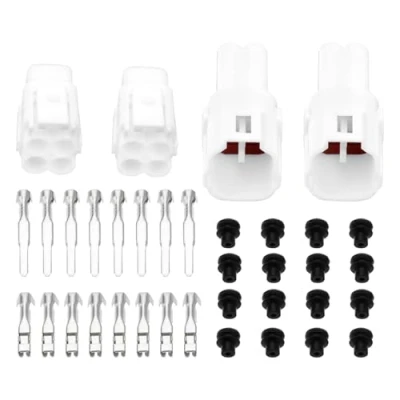 Immagine di ECSiNG 2 Set Di Connettori Maschio Femmina A 4 Pin Per Motociclette Parti Riparazione Compatibile Con Yamaha Kawasaki.