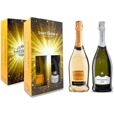 Immagine di Casa Sant&#039;Orsola Set Prosecco D.O.C. Millesimato Extra Dry, 11%, e Asti D.O.C.G. 7%, da Uve Glera Moscato, Gusto Fresco con Note Fruttate, 2x750 ml