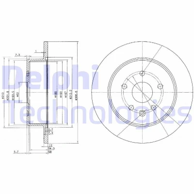 Immagine di DELPHI BG3907 Disco freno 307 12 5 pieno Oleato non trattato senza cuscinetto ruota, anello sensore ABS LEXUS: IS I Sedan, GS II