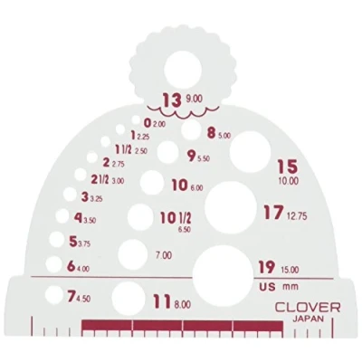 Immagine di Clover Calibro per Ferri da Maglia, in Polipropilene, Bianco, 1