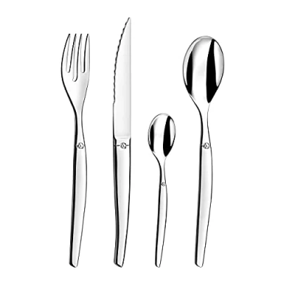 Immagine di Amefa Jet Lag Set Posate, Acciaio Inossidabile, Argento, 16 couverts de Table, unità
