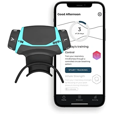 Immagine di Airofit Active™ Trainer Per La Respirazione E App Guidata Virtuale Benessere Generale, Allenatore Muscolare Una Maggiore Capacità Polmonare, Migliore Stile Di Vita Attivo
