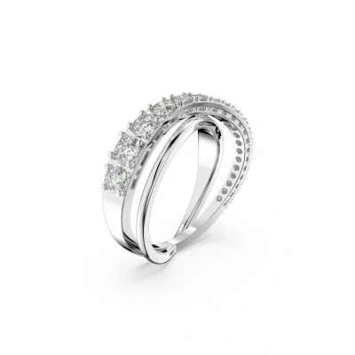 Immagine di Swarovski Anello Twist, Taglio tondo, Bianco, Placcato rodio