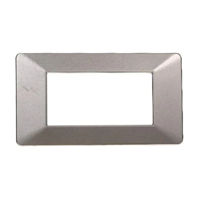 Immagine di Placca Compatibile Con Vimar Plana, Placche In Plastica, 1 Pezzo (4 Posti/Moduli,Titanio)
