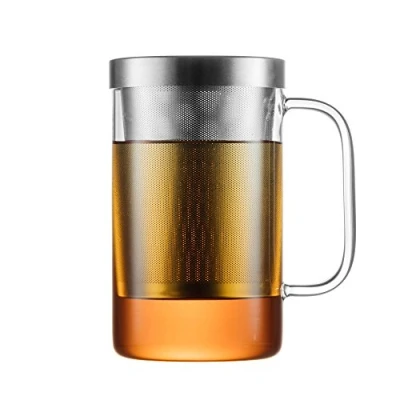 Immagine di GAIWAN PURE550S x1: Vetro da tè con filtro in acciaio inox e coperchio volume utile 500 ml, design minimalista dalla Germania