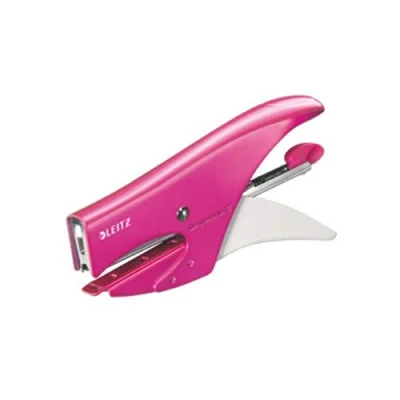 Immagine di Leitz Cucitrice a Pinza, Capacità fino 15 Fogli, Design Ergonomico in Metallo, Include Punti, Gamma WOW, Blister, Rosa