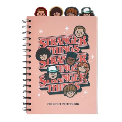 Immagine di Grupo Erik: Taccuino A5 con Divisori di Stranger Things Quaderno anelli e divisori, 4 Separatori personalizzati, copertina morbida pagine puntinate, diviso in sezioni