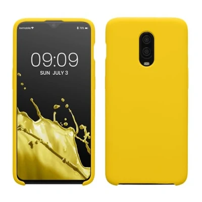 Immagine di kwmobile Cover per OnePlus 6T Custodia Back Case Smartphone in Silicone TPU Protezione Gommata giallo radiante