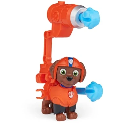 Immagine di Paw Patrol, Action figure di Zuma da collezione con zaino a clip e 2 proiettili, giocattoli per bambini dai 3 anni in su