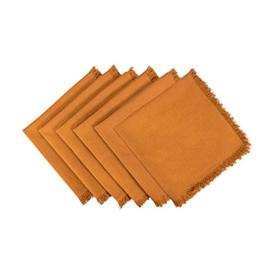 Immagine di DII CAMZ37568 Pesante con Frange NP Solido S/6, Cotone, Zucca Spice, Napkin, 6 unità