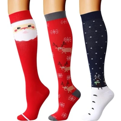 Immagine di DRESHOW Calze a Compressione Graduata per Uomo E Donna Elastiche Sportive Atletica, Corsa, Viaggi Volo, Ciclismo