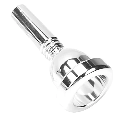 Immagine di Bocchino per Trombone Professionale in Ottone Placcato Argento Portatile la Maggior Parte dei Tromboni Tenore(D&#039;argento)