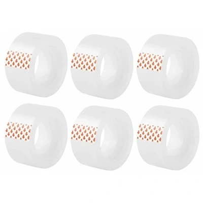 Immagine di D.RECT Nastro Adesivo Trasparente 6 Rotoli da Ufficio con Forte Adesione, 24 mm x 20 m