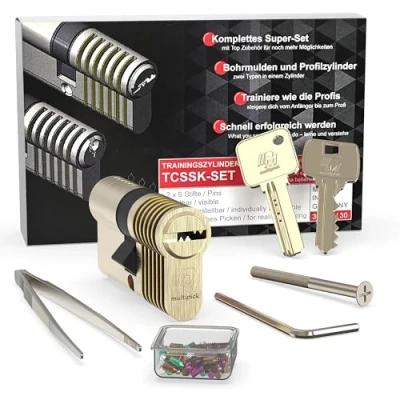 Immagine di MULTIPICK set di Cilindri Allenamento 2 in 1 [incl. Kit spillatura da 50 pezzi] Lockpicking Lock picking Chiave topolino per Porte Grimaldelli Serratura