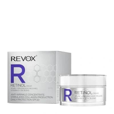 Immagine di REVOX B77 Crema al Retinolo Protezione Quotidiana SPF 20, 50 ml, Antirughe per Donna, Riduce Linee Sottili, Migliora Texture Pelle, Stimola Collagene, Nutre e Idrata