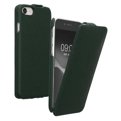 Immagine di kalibri Custodia a Flip Ultra Slim compatibile con Apple iPhone SE (2022) / (2020) 8 7 Pelle protettiva Case in petrolio matt