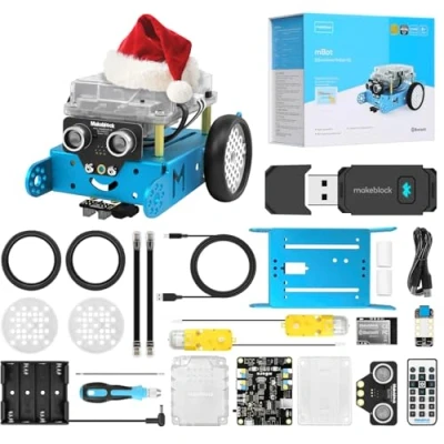 Immagine di Makeblock mbot Robot Programmabile Bambini con Dongle, Coding Giocattolo Compatibile Programmazione Scratch e Arduino, Kit da Costruire, Robotica Educativa per