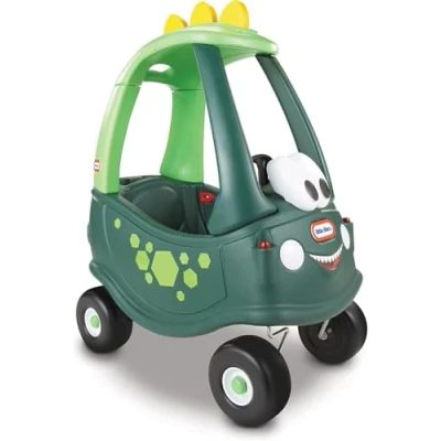 Immagine di Little Tikes Cozy Coupe Dino Gioco Cavalcabile, Poggiapiedi Rimovibile, Clacson che Funziona Davvero, Interruttore di Accensione e Tappo del Serbatoio, Età dai 18 mesi in su