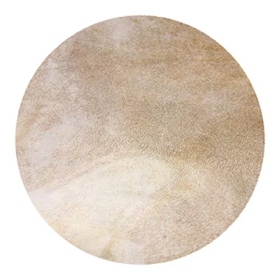 Immagine di Bqlzr, testina in pelle di capra, diametro 40 cm, colore giallo chiaro, per tamburello africano da 30,5 cm
