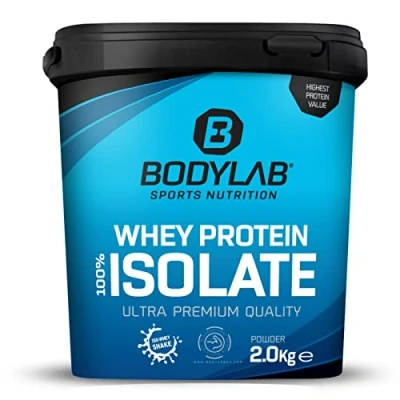 Immagine di Whey Protein Isolate Biscotti e crema 2kg Bodylab24, proteine in polvere a base di siero del latte isolato, grado favorire la costruzione muscolare, senza aspartame
