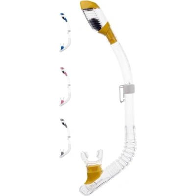 Immagine di Cressi Minidry Tubo Snorkel Dry di ridotte dimensioni per Bambini e Ragazzi, Trasparente/Giallo