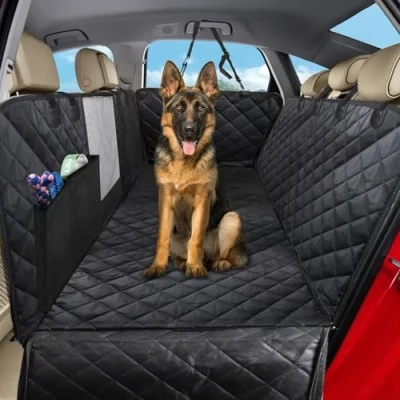 Immagine di 4 in 1 Coprisedile Posteriore Auto per Cani, Telo Macchina con Rete di Prospettiva e Sacchetto, Impermeabile SUV, Camion (137 x 147 cm)