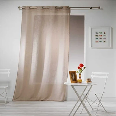 Immagine di douceur d&#039;Intérieur haltona Pannello a occhielli, poliestere, Nocciola, 280 x 140 cm