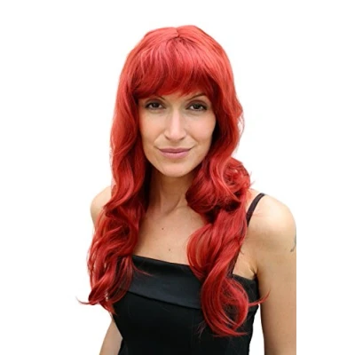 Immagine di Wig Me Up Parrucca Colore Rosso Lunga Ondulata, Diva Femmina Fatale