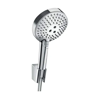 Immagine di hansgrohe Raindance Select S Set supporto doccia 120 3 getti PowderRain con flessibile 160 cm, cromo, 27668000