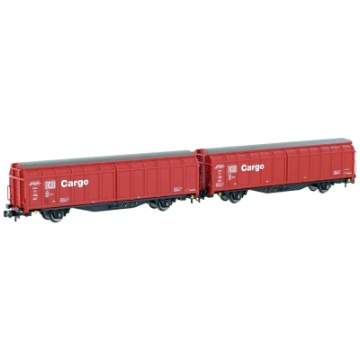 Immagine di N Kit 2 pz. Vagone a parete scorrevole Hbbillns di DB Cargo Hobbytrain H24651