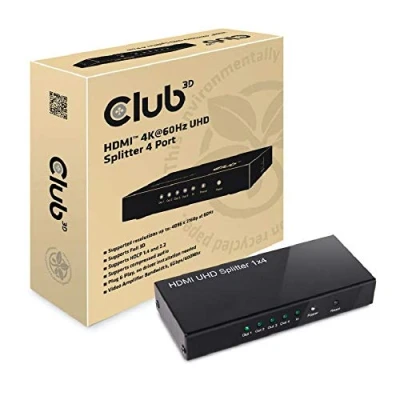 Immagine di club3D CSV 1380 4 Porte Distributore, splitter HDMI 4096 x 2160 Pixel Nero