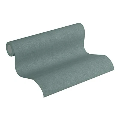 Immagine di Carta da parati Unita New Walls Cosy &amp; Relax A.S. Création tessuto non 10.05 m x 0.53 Verde Prodotto in Germania 373953 37395 3